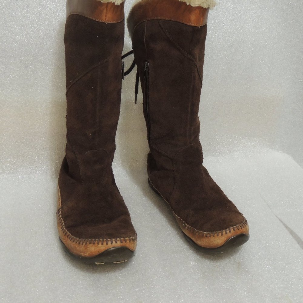 The North Face Janey Primaloft Lace Up Suede Leather Winter Boots Brown Size 8